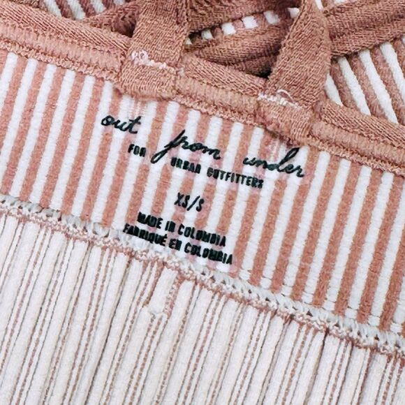 Out From Under x Urban Outfitters Striped V-Neck Strappy Bralette - Size XS / S - Picture 3 of 3